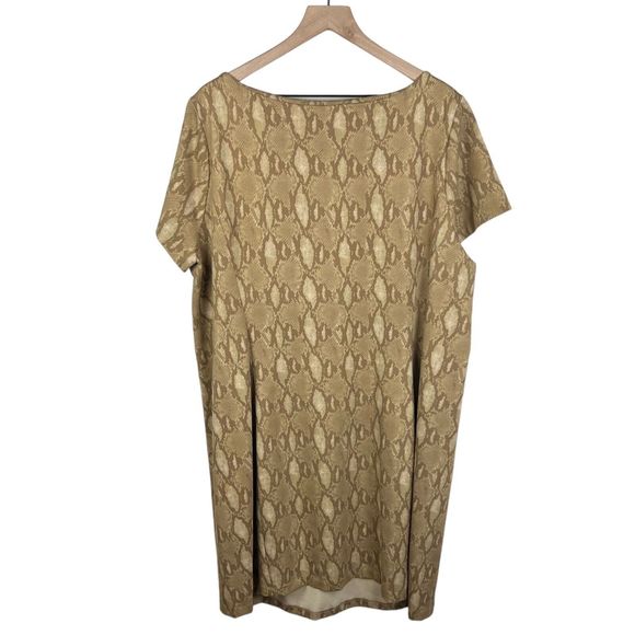 Lauren Ralph Lauren Brown Snake Print Short Sleeve Knee Length Shift Dress 3XL - Picture 2 of 4
